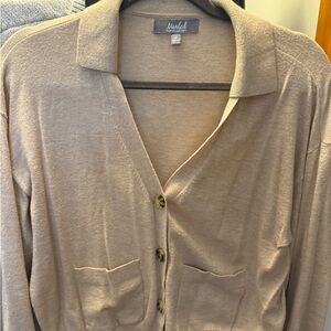 Marled Women's Beige Button-Up Cardigan